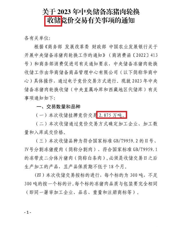 豬肉收儲(chǔ)